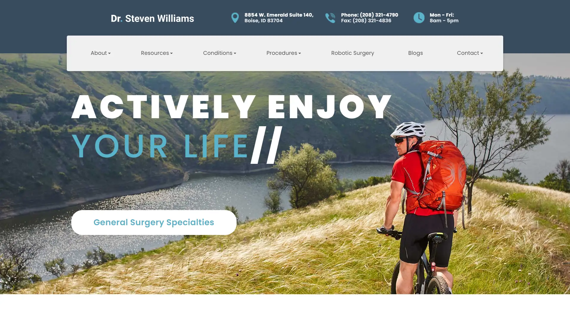Dr. Steven Williams Home page webmarkets Web Design
