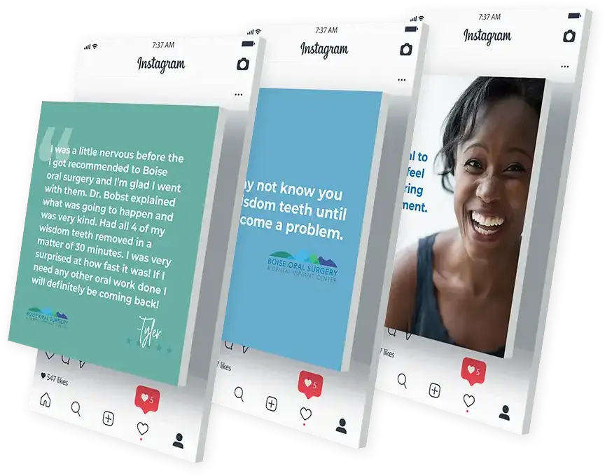 Boise Oral Surgery Social Marketing Instagram webmarkets Boise ID