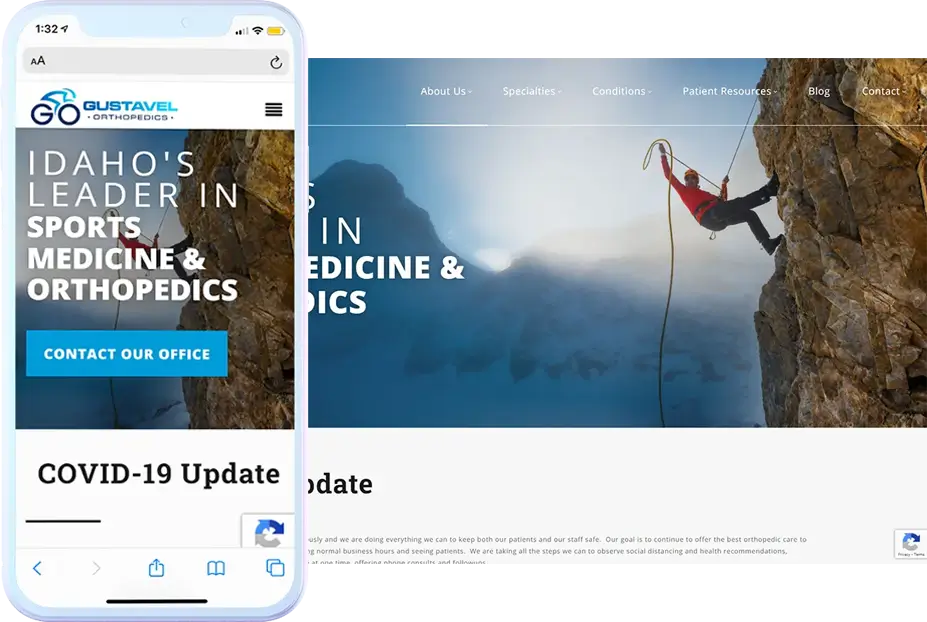 Gustavel Orthopedics Website webmarkets Web Design Boise Idaho