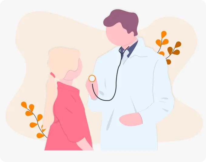 doctor with young patient illustration