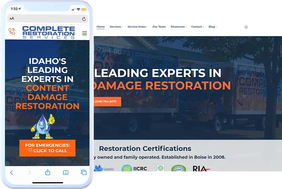 Complete Restoration Services Website Design