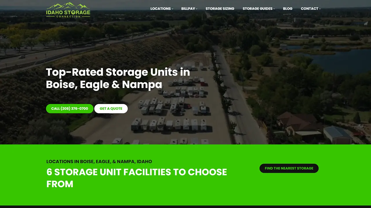 Idaho Storage Connection Web Design