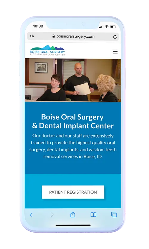 Boise Oral Surgery website webmarkets web design