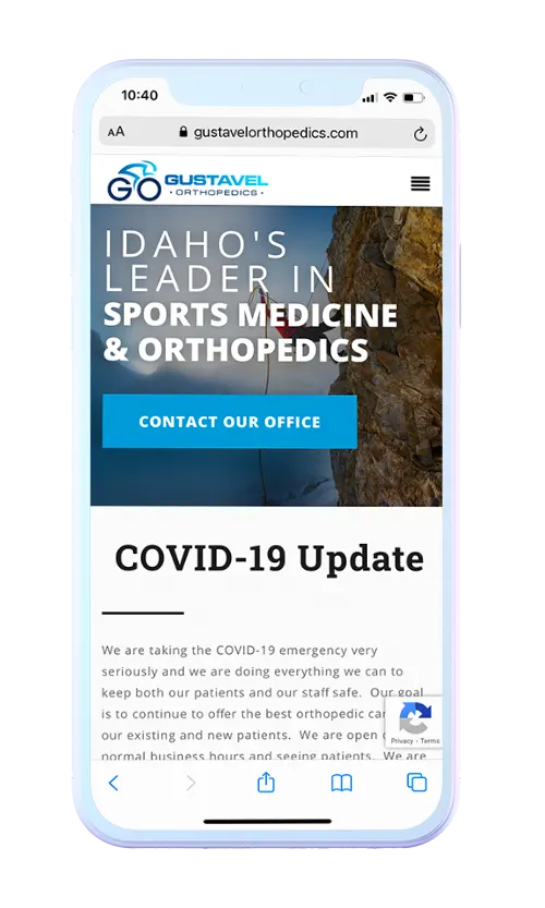 Gustavel Orthopedics website webmarkets site design