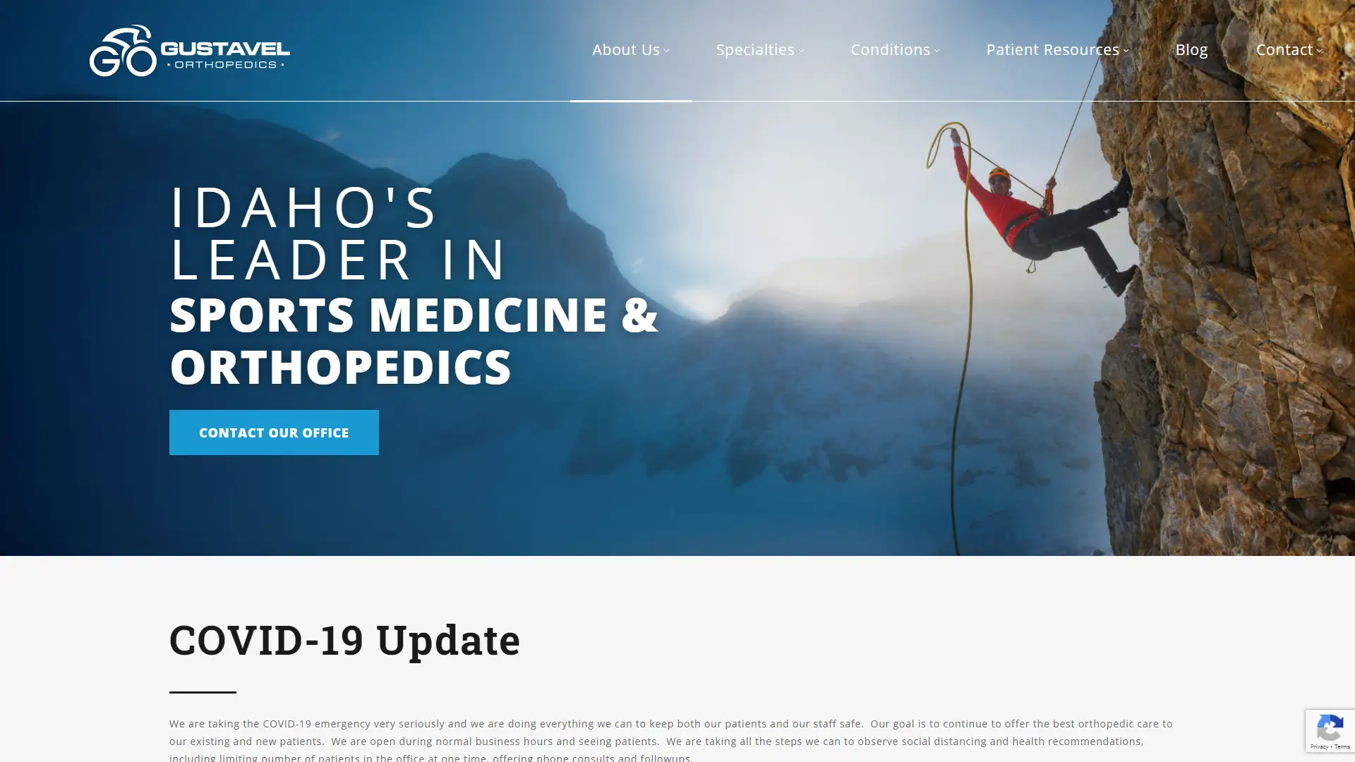 Gustavel Orthopedics website webmarkets site design