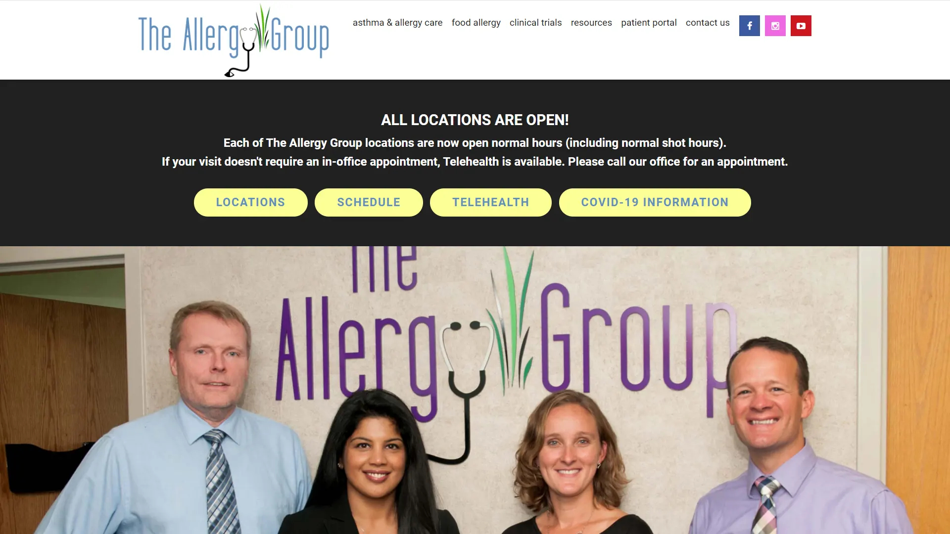 The Allergy Group web page webmarkets web design