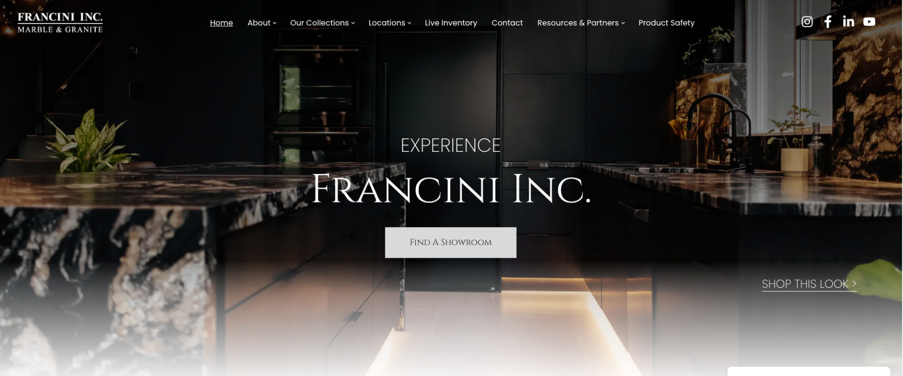Francini marble and stone website designed by WebMarkets